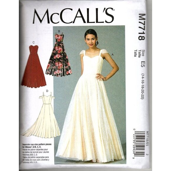 McCall's M7718 Misses 14 to 22 Special Occasion Dress Uncut Sewing Pattern - Picture 1 of 2